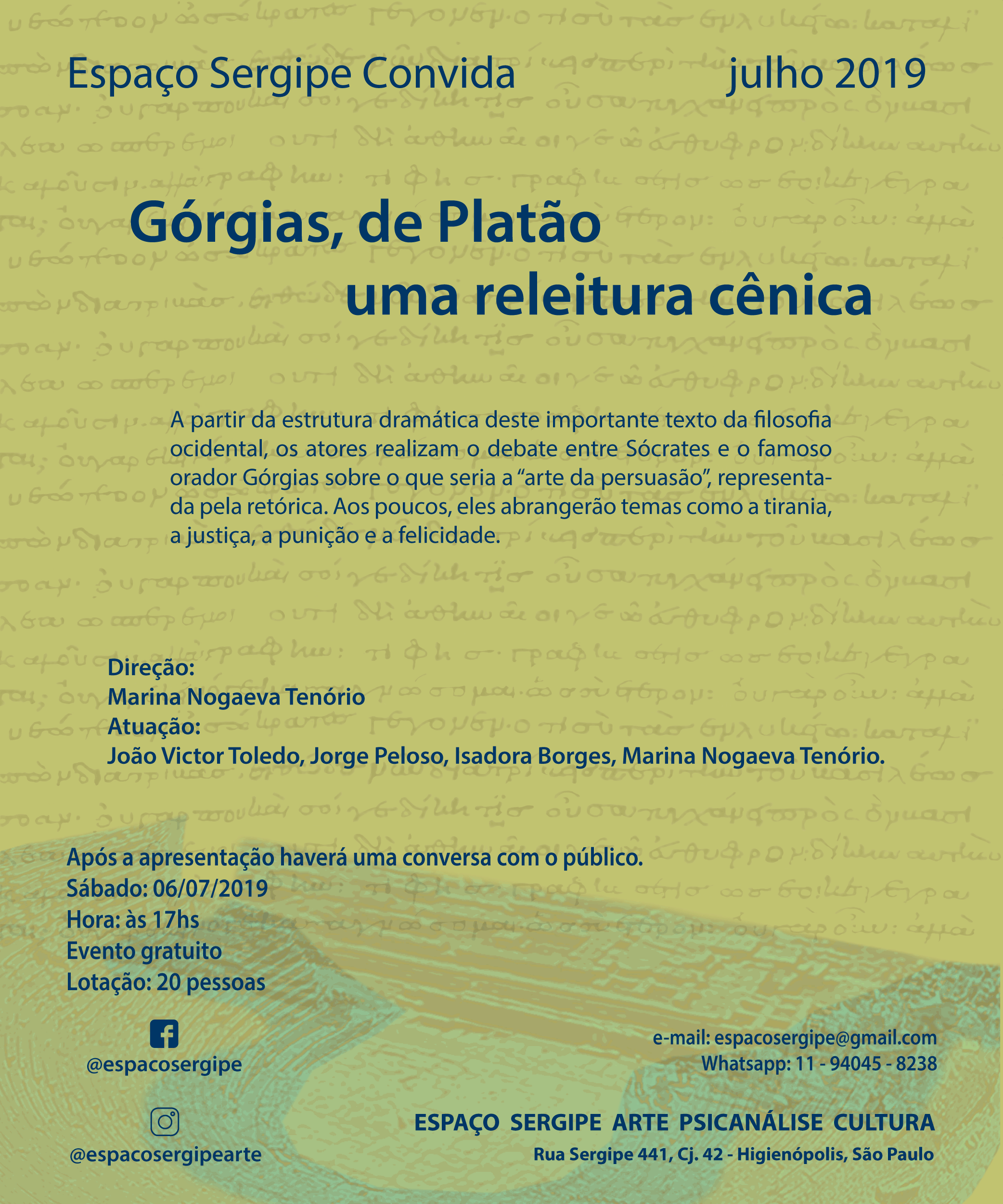 Górgias: Uma Releitura Cênica