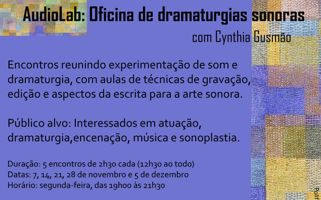 AudioLab: Oficina de dramaturgias sonoras